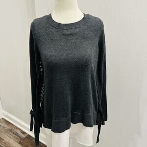Simply Vera by VERA WANG Black White Lace Back Sweater Size Small